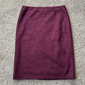 Renee C. Burgundy Pencil Skirt